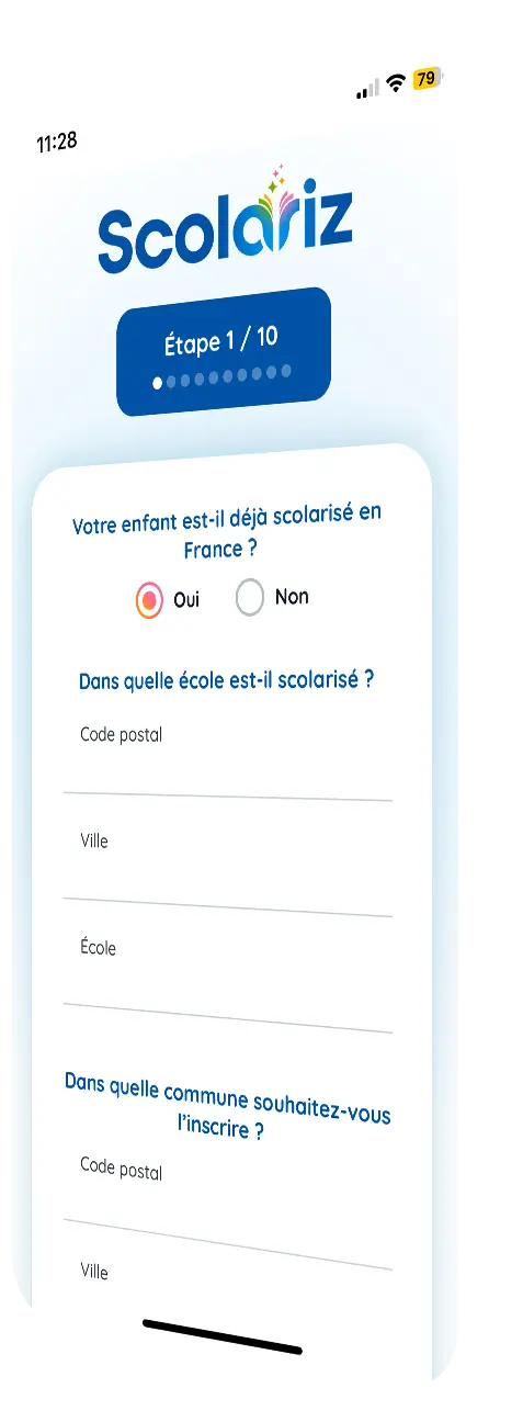 Image d'un smartphone avec l'application Scolariz ouverte